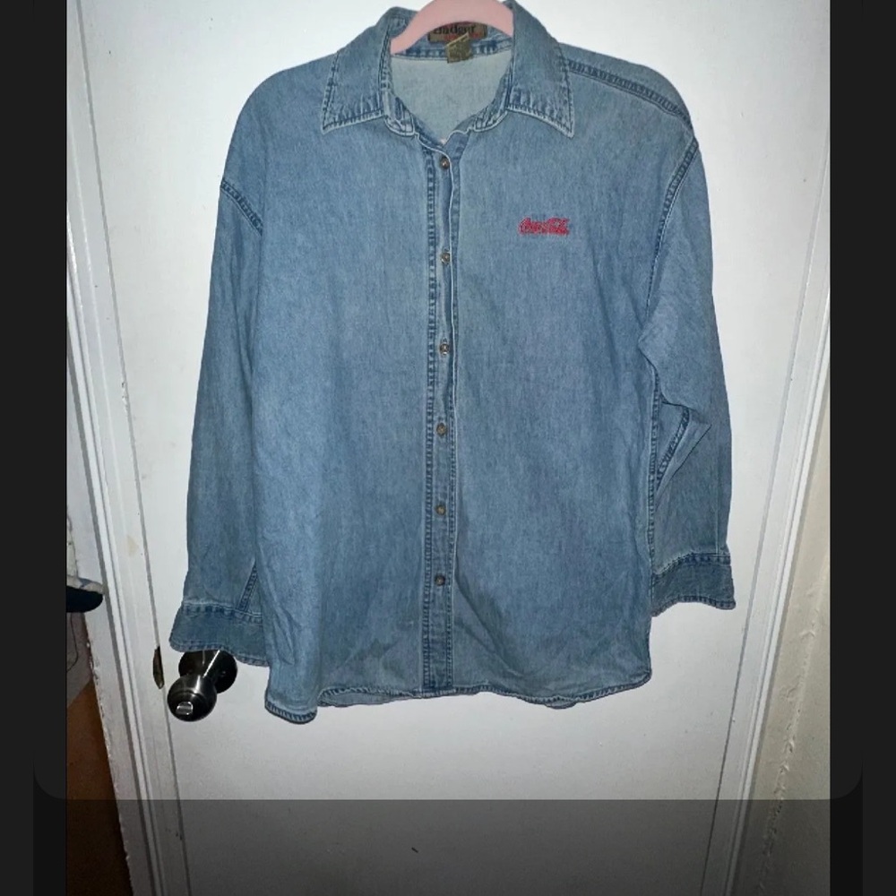 Coca-Cola Blue Denim Shirt with Red Logo